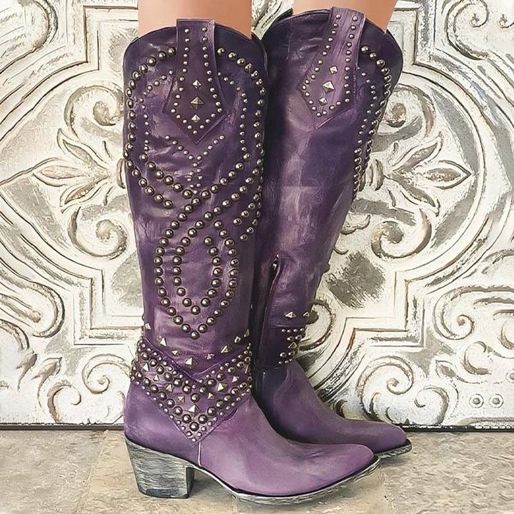 HEATHER™|WESTERN KNEE BOOTS
